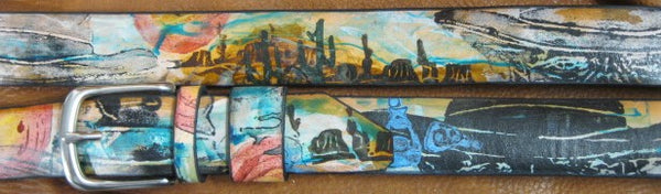 Desert and the artists impression of Clint belt