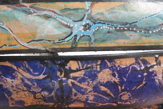 Sculpt print Neurons light blue belt